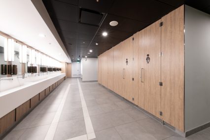Outward opening doors for disabled access